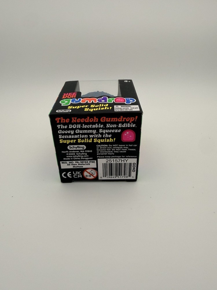 Schylling Nee Doh Gumdrop Super Solid Squish Blue Sensory Toy