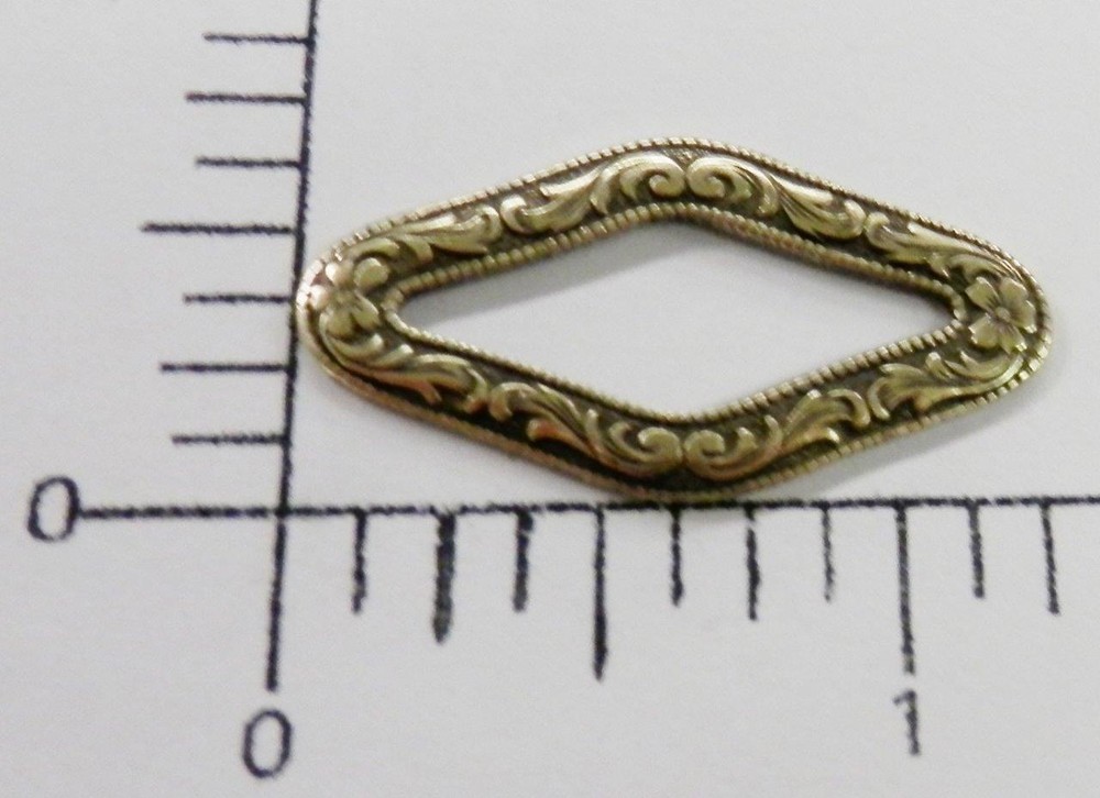 25223     2 Pc Brass Oxidized  Open Diamond Shape Jewelry Finding