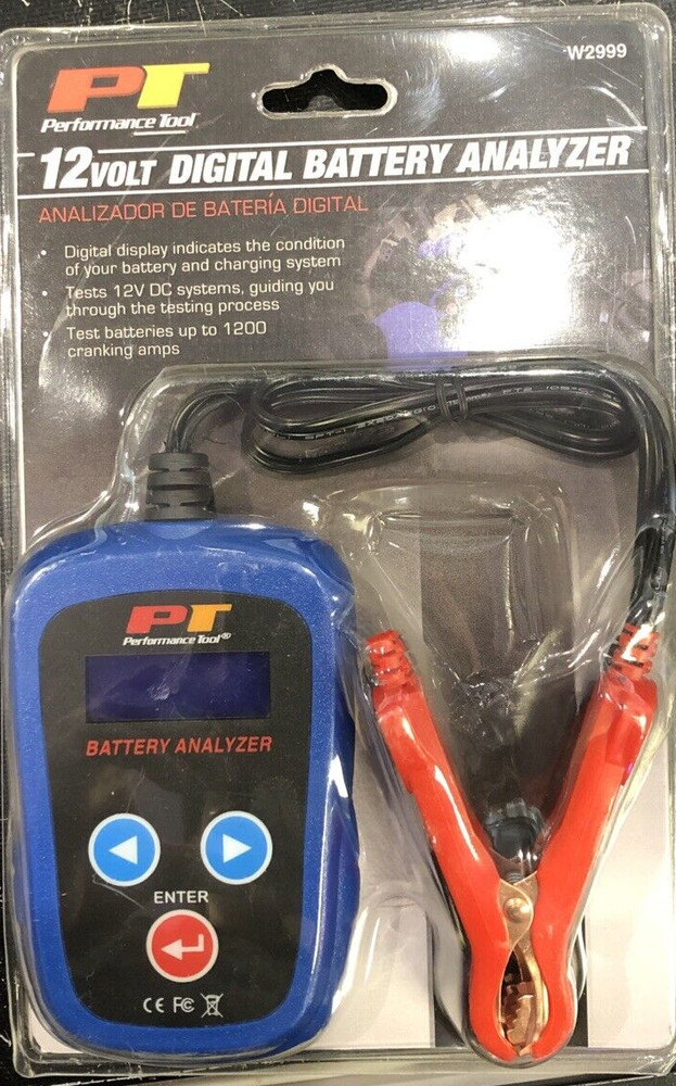Performance Tool Digital W2999 12V Car Battery Tester, 100-2000 CCA Load Test...