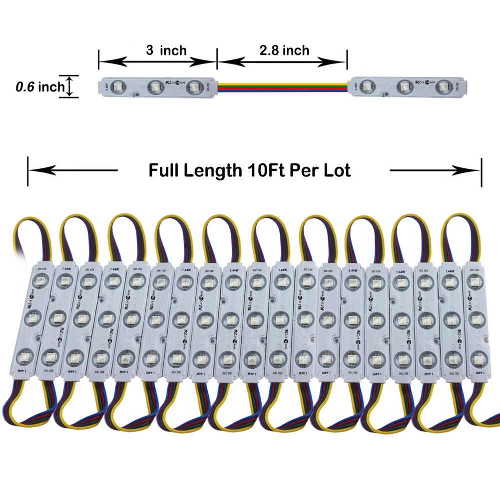 Super Bright Waterproof RGB 5050 SMD 3 LED Module Light Store Club Sign Lamp