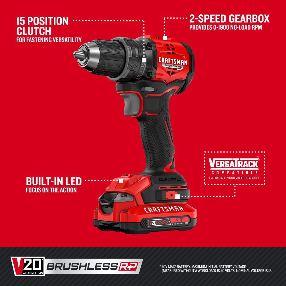 Craftsman V20 Brushless Rp Compact Drill Driver Kit