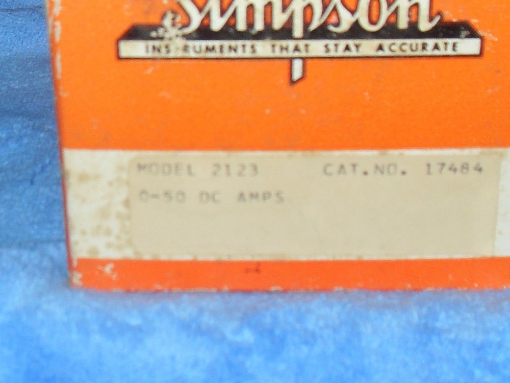 Simpson Model 1227 Range 0-50 DC Amps , NOS