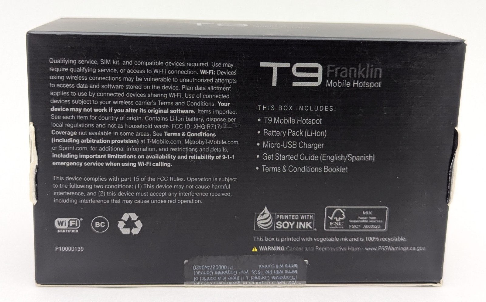 Franklin T9 RT717 T-Mobile 4G LTE Mobile Broadband WiFi Hotspot Modem Black NOB