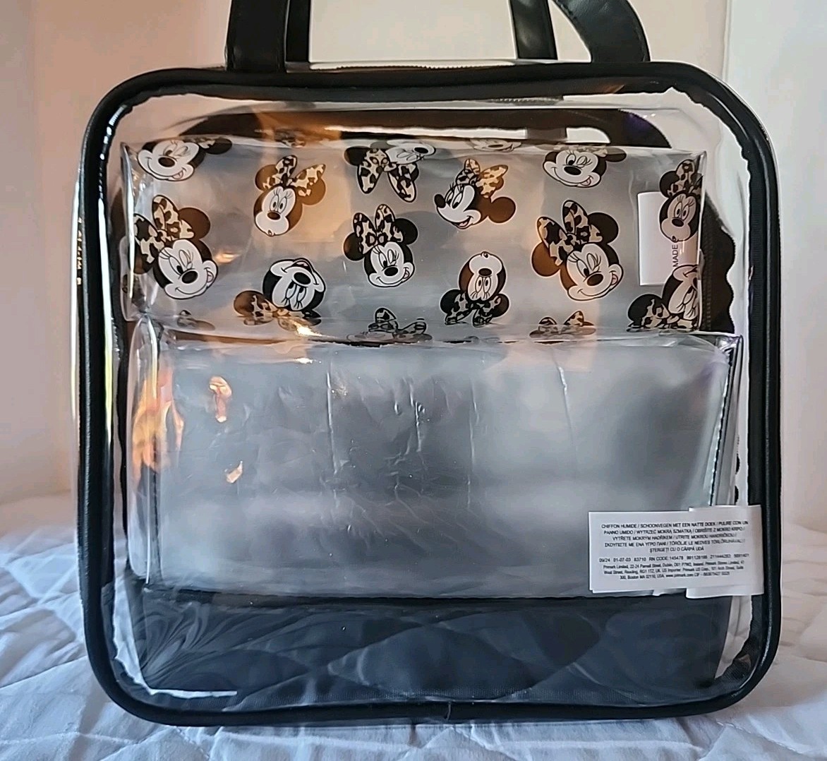 3 Piece Disney Minnie Mouse Travel Make-up Cosmetic Bag Set. PMK. +ZipperCharm