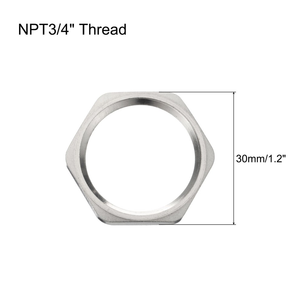 12PCS Cast Pipe Fitting Hex Locknut Nut NPT3/4" Female Thread Silver Tone