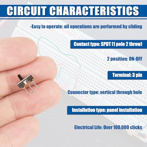 8Values 80Pcs Slide Switch Set SPDT Mini Micro Slide Switches 1p2t Small