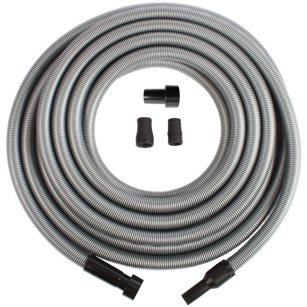 50 Ft. Vacuum Hose with Power Tool Adapter Set Silver Cen Tec Systems