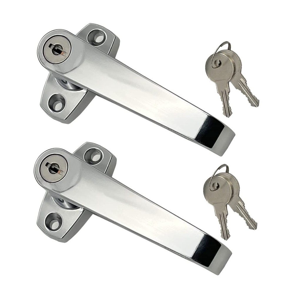 2 Sets Level Handle Cam Lock,L-Type Locking Door Handle,Cabinet Handle Lock