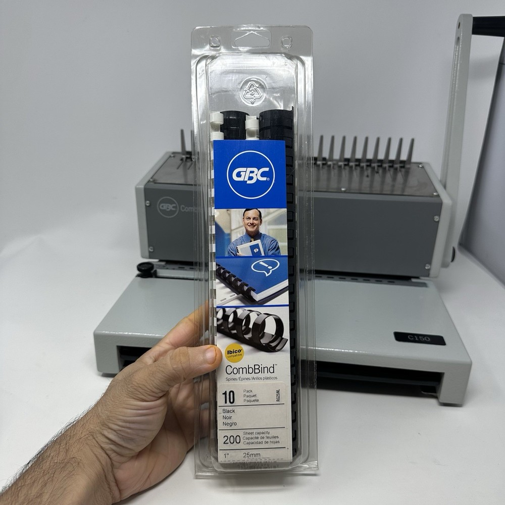 GBC CombBind C150 Heavy Duty Comb Binding Machine with Binder Stock