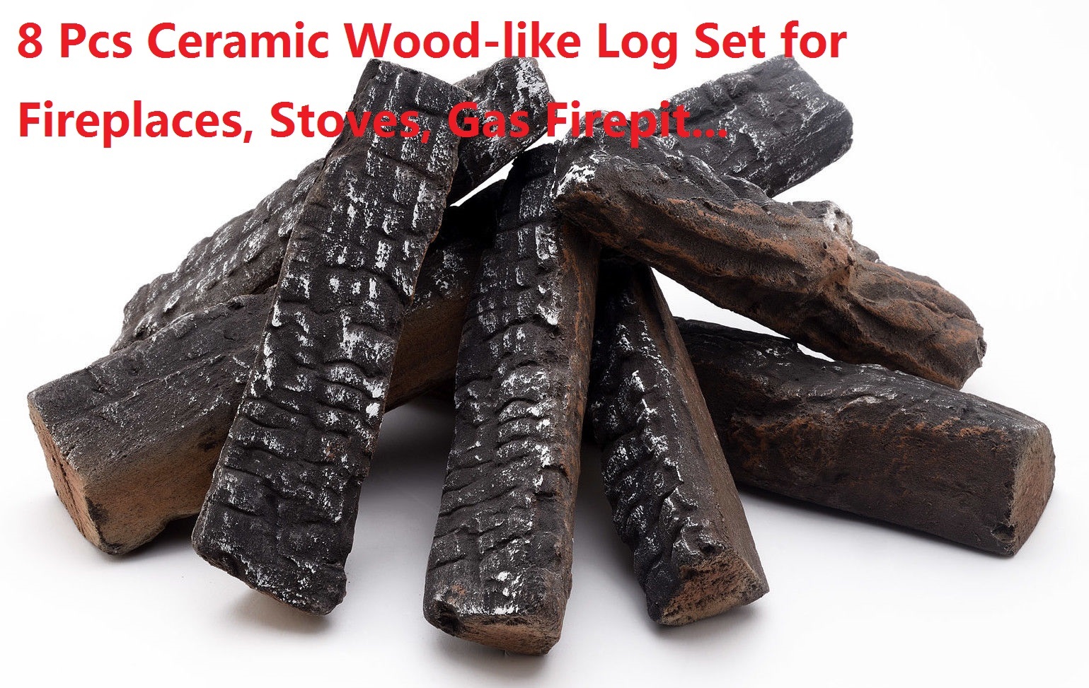 Fireplace stoves propane firepit Woodlike Ceramic decorative Log Set 4,8,9,10pcs