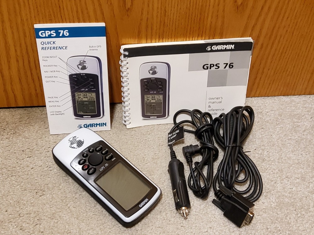 Garmin GPSMAP 76 Tested Clean Bundle w/ box, strap, manuals, cables EUC