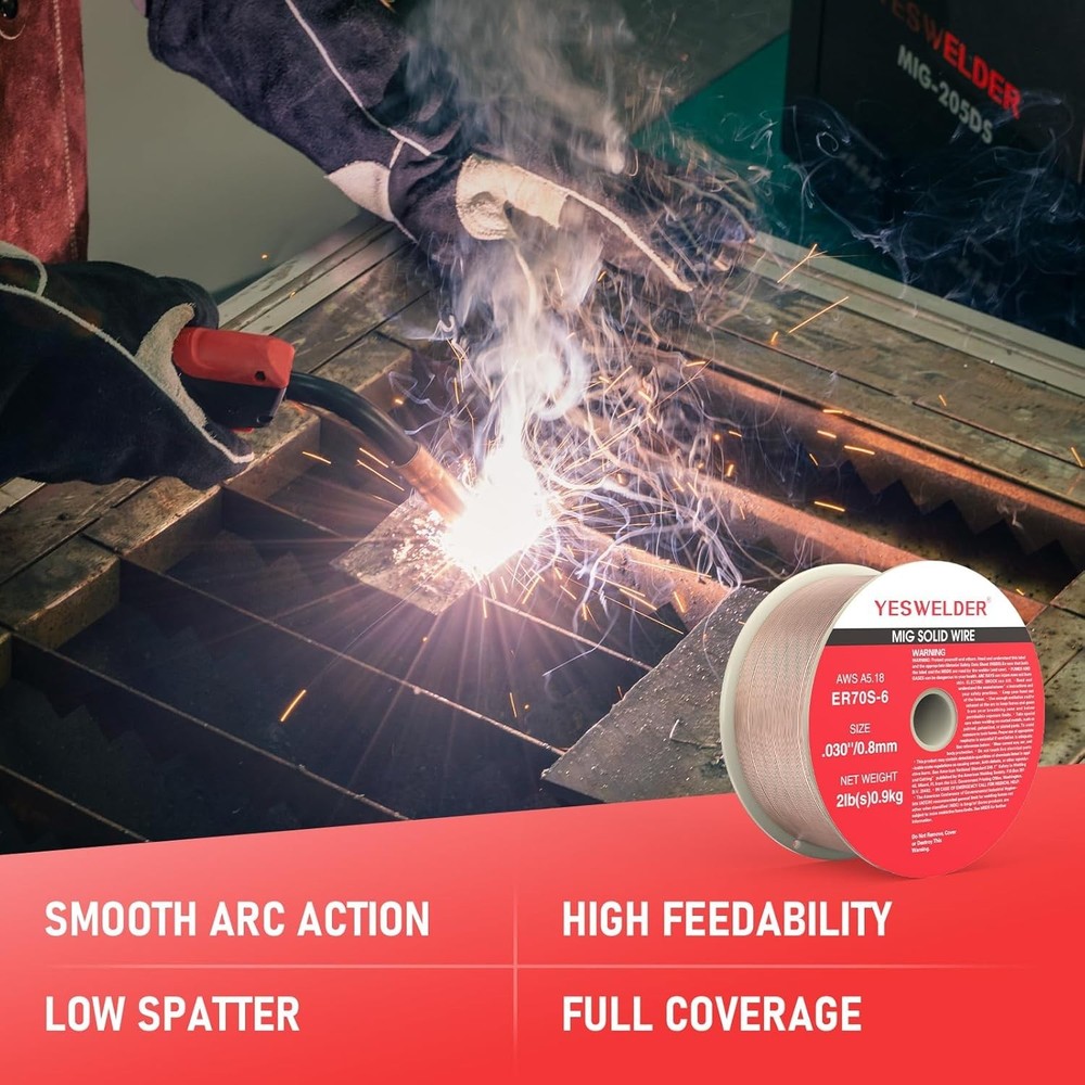 Versatile .030-Inch MIG Wire, 2-Pound Solid Carbon Steel for Effortless Welding