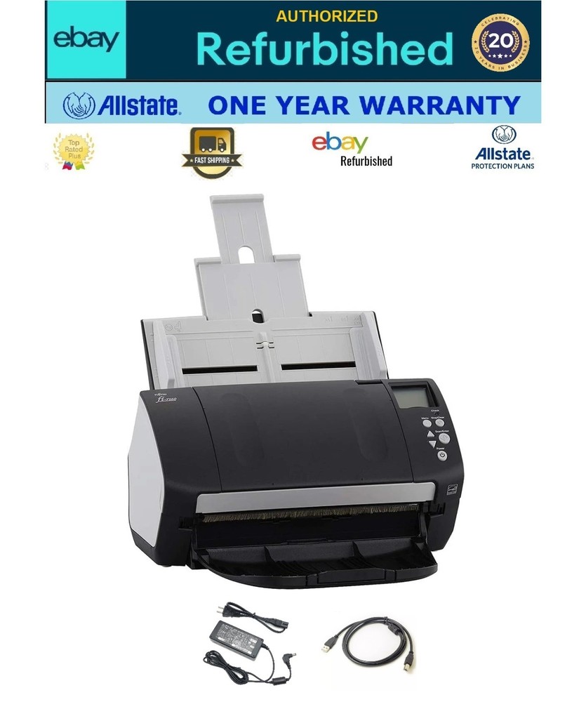 Fujitsu fi-7160 Color Duplex Scanner Bundle 🛡️ eBay Refurbished [VG]