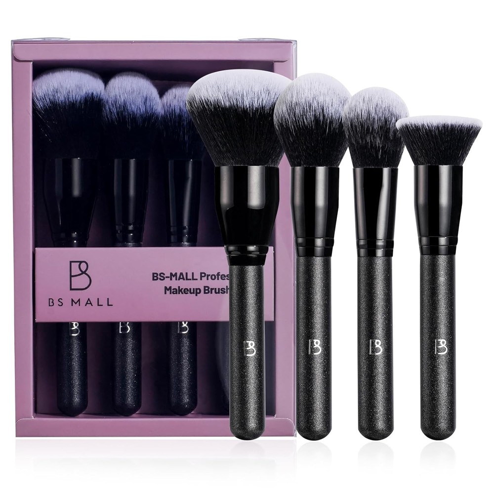 Soft Professional Makeup Brush Set - 4 Pcs Travel-friendly Brushes