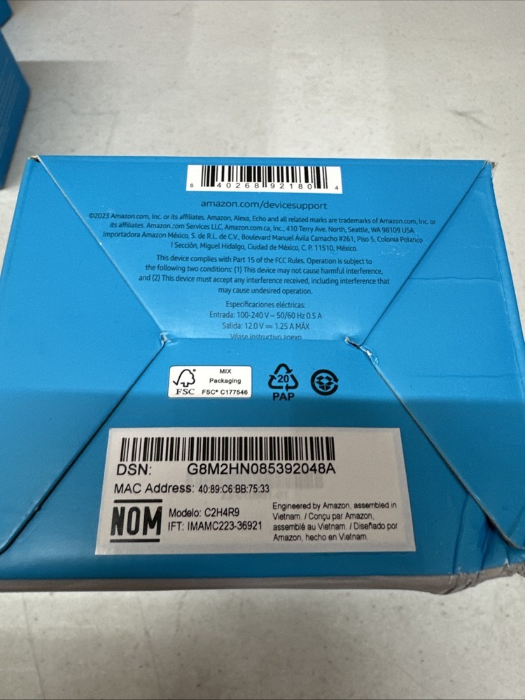 Amazon Echo Pop Smart Speaker With Alexa Bluetooth Model C2H4RP White NEW IN BOX
