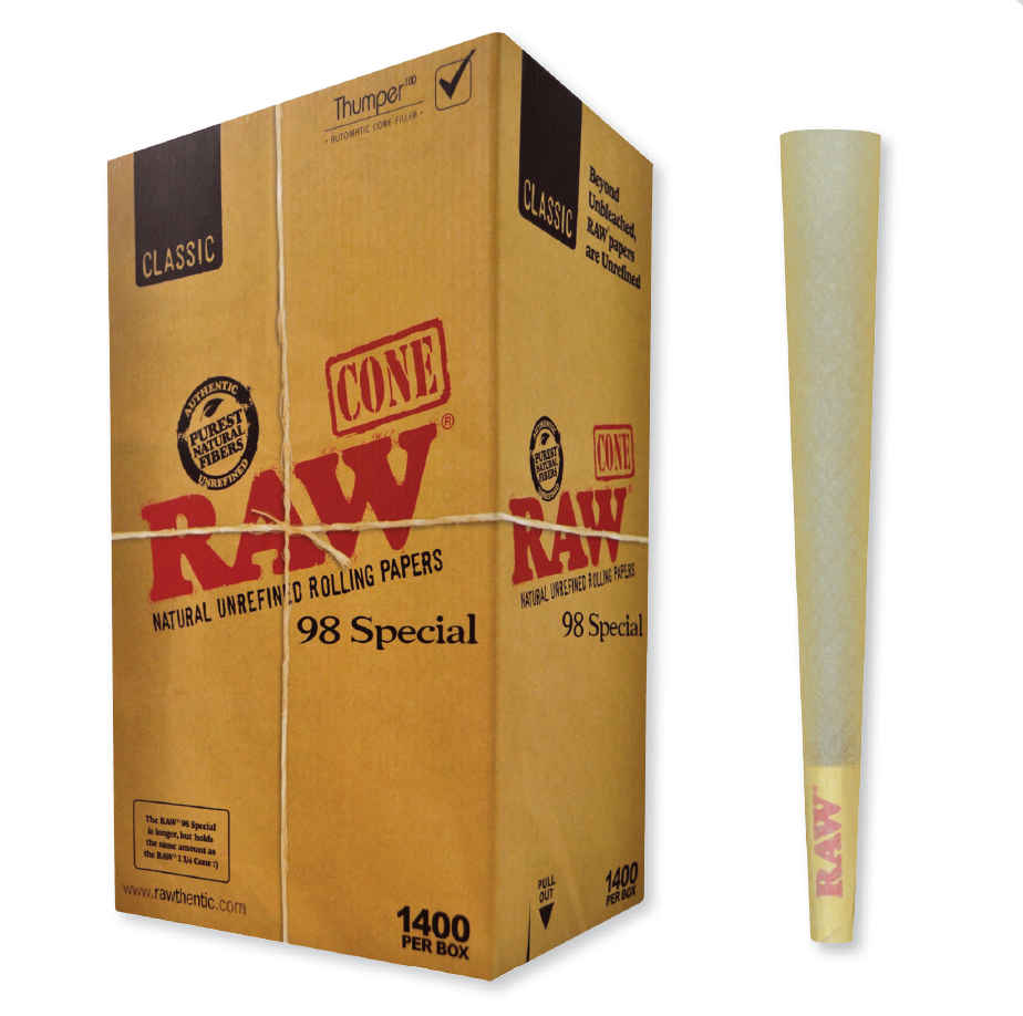 RAW Cones Classic 98 Special 1400 Count Box