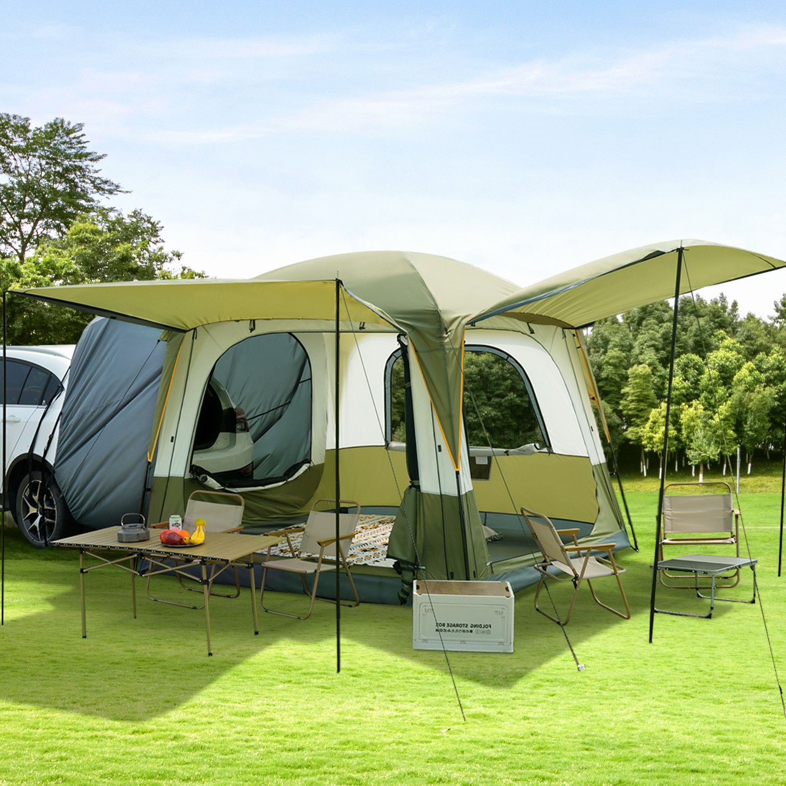 Car Tents PU 3000mm Waterproof for Camping 4-6 People Tailgate Tent for Car