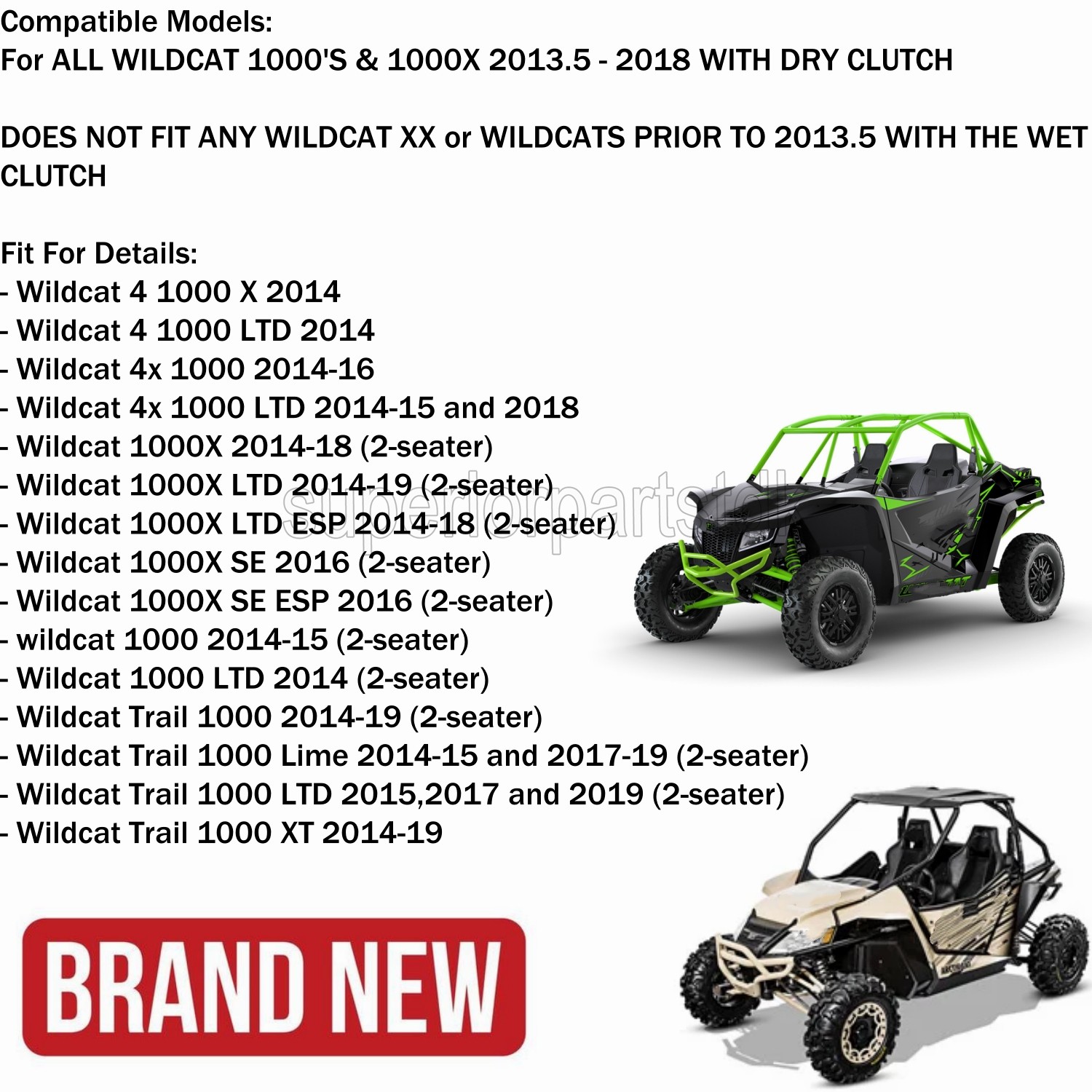 Primary Drive Clutch 0823499 0823498 For Arctic Cat Wildcat 1000,4 1000,4X 1000