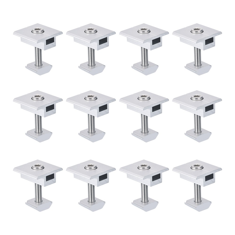 12Pcs 30mm Solar Panel Middle Clamps Aluminium Solar Panel Mount Mid Clips HOT