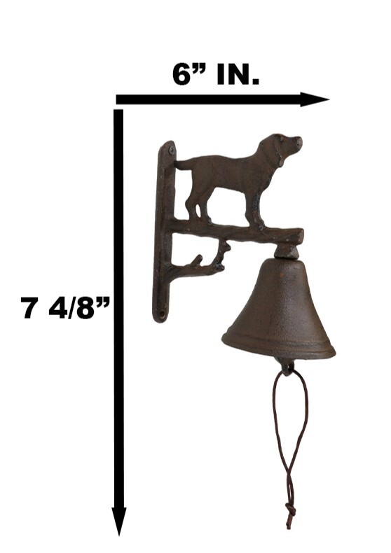 Cast Iron Rustic Vintage Western Puppy Dog Door Wall Dinner Yard Farm Bell