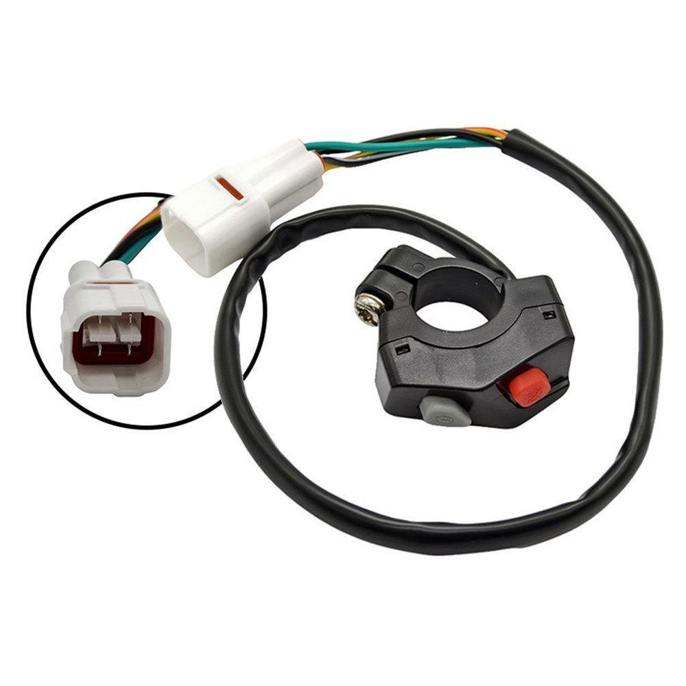22mm Motorcycle Switch for Light and Engine Start ON OFF with 25" Cable