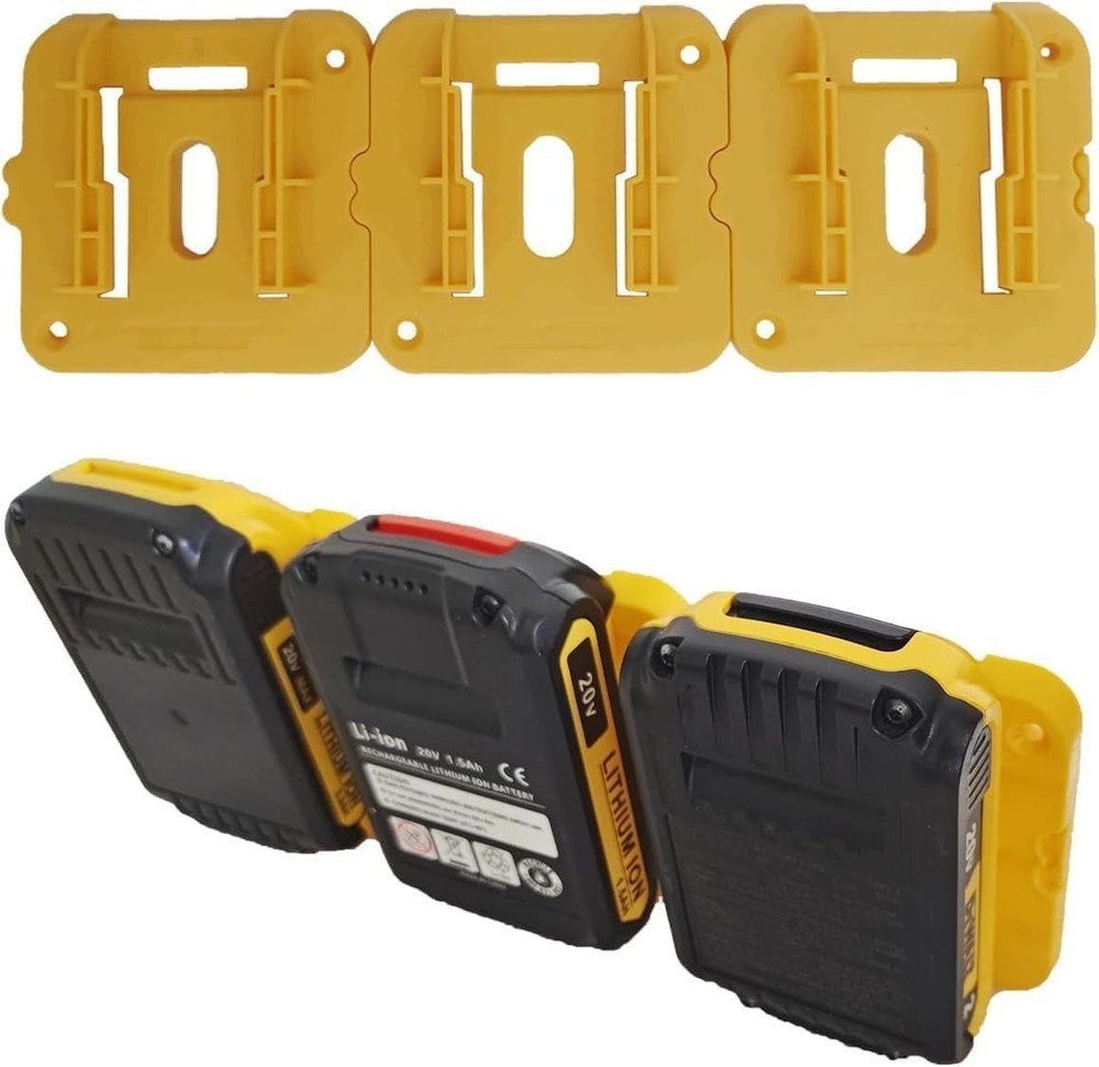 Efficient Battery Storage: 3 Pack Yellow Holders for DW 20V & 60V Batteries