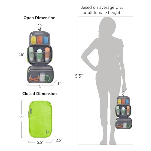 Compact Hanging Toiletry Kit Lime