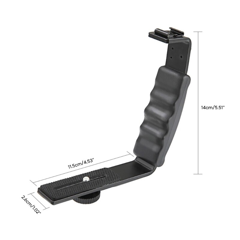 Camera Gimbal Stabilizer Handle Grip Mounting Extension L Bracket With Cold Shoe