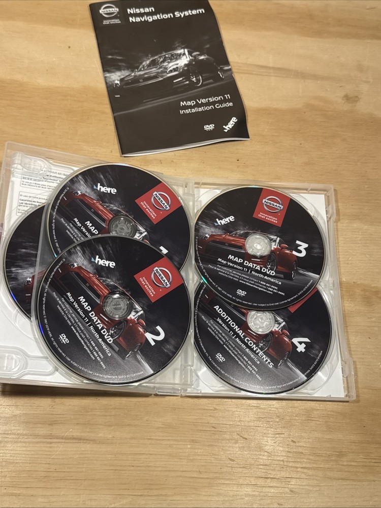 Nissan Navigation System Map Version 11 North America 5 DVD Set With Guide