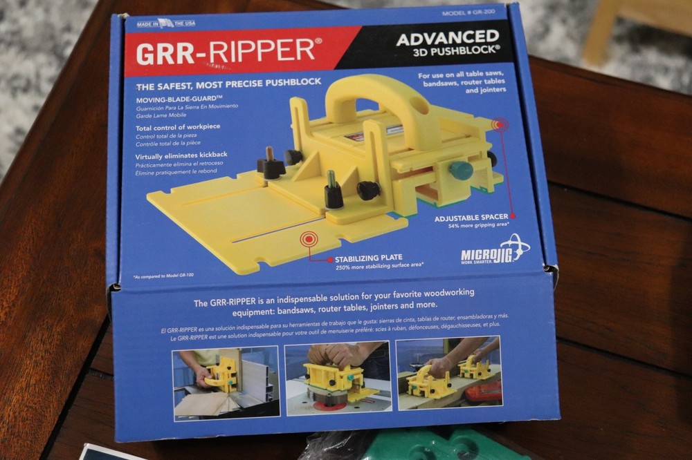 Micro Jig GRR-Ripper Advanced 3D Pushblock GR-200 & GRP-11G (2) Pack EUC