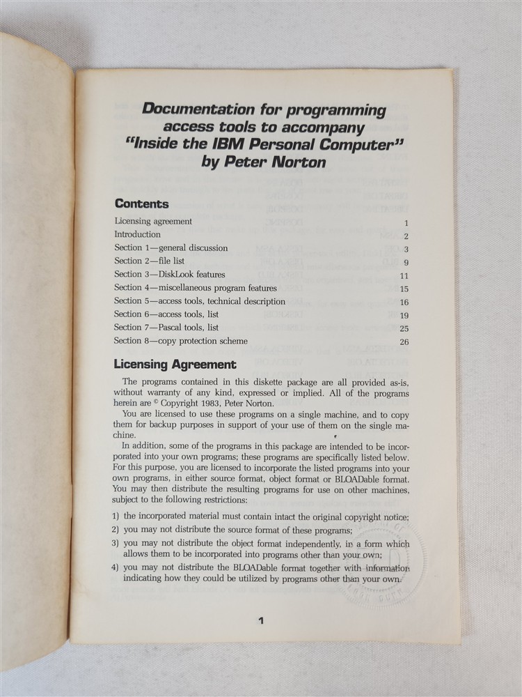 Documentation For Programming Access Tools To Accompany... Inside the IBM PC