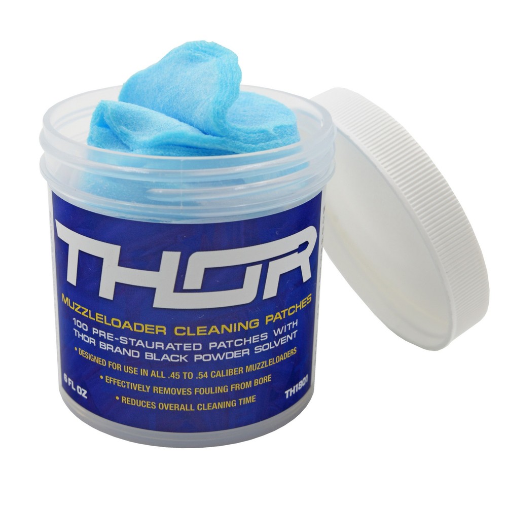 Thor Pre-Soaked Muzzleloader Cleaning Patches - Pre-Saturated Round Cleaning