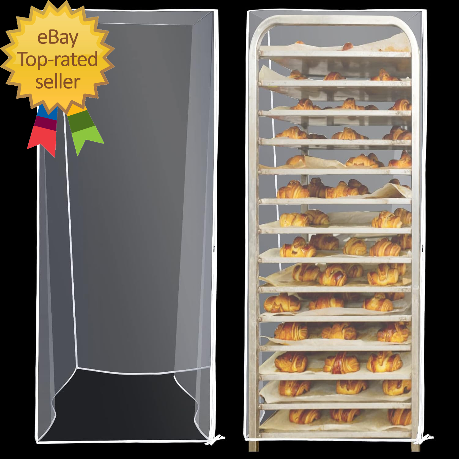 2 Pcs Bun Pan Rack Cover Bakers Rack Cover 20 Tier Sheet Pan Rack Cover