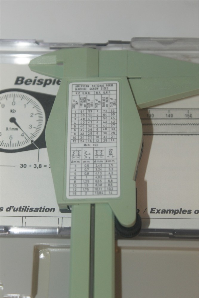 SPI 31 414 PLASTIC 6" CALIPER WITH CASE & INSTRUCTIONS