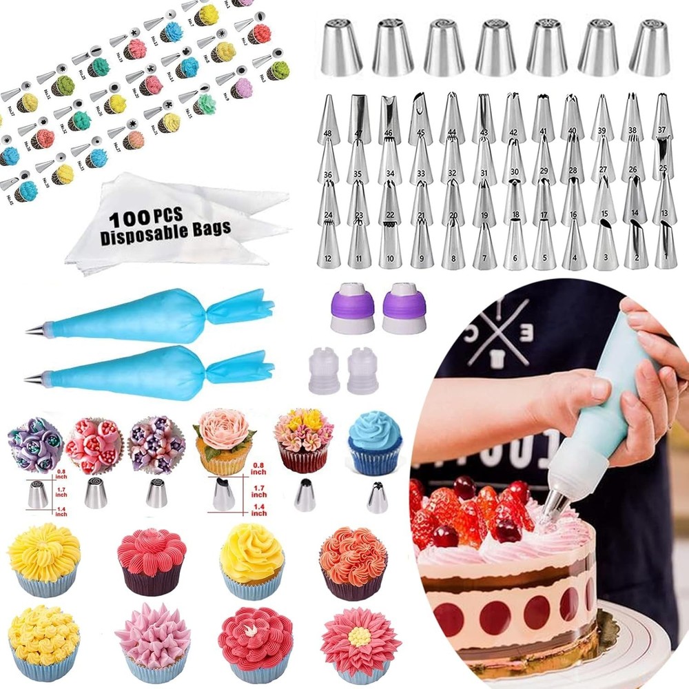 Cake Decorating Kits Baking Set W/ Springform Pans Set Rotating 567 PCS