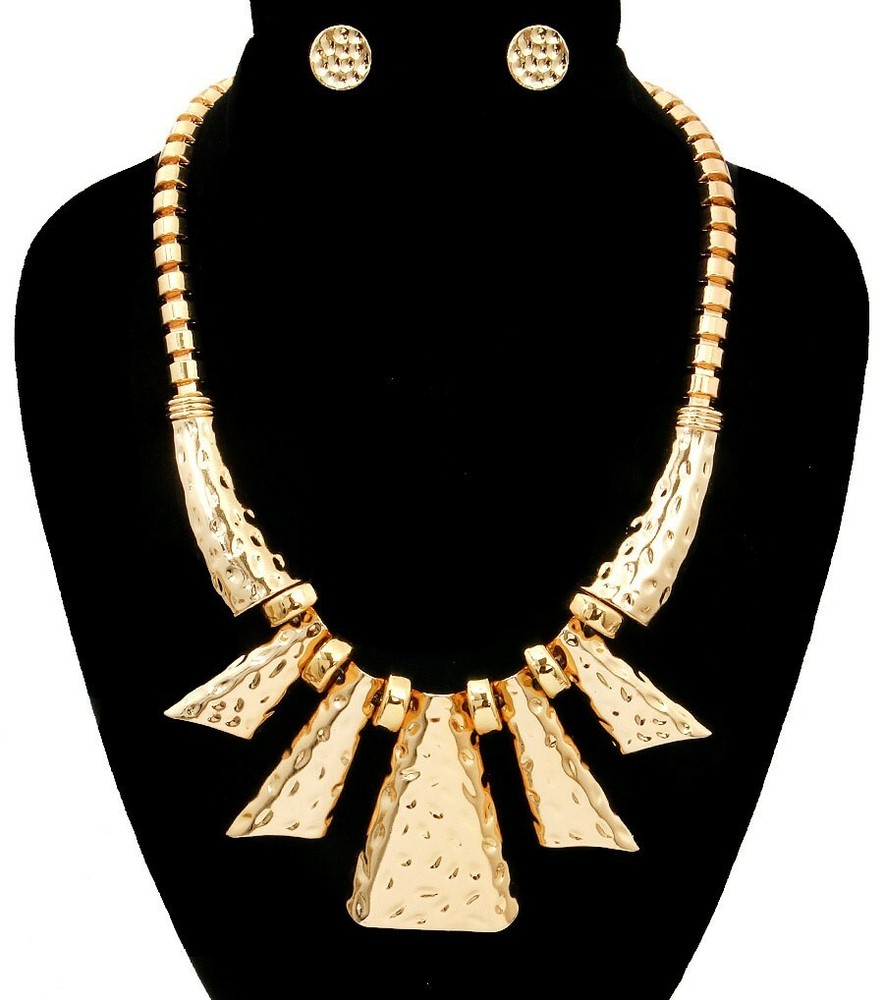 Textured Metal Necklace Set