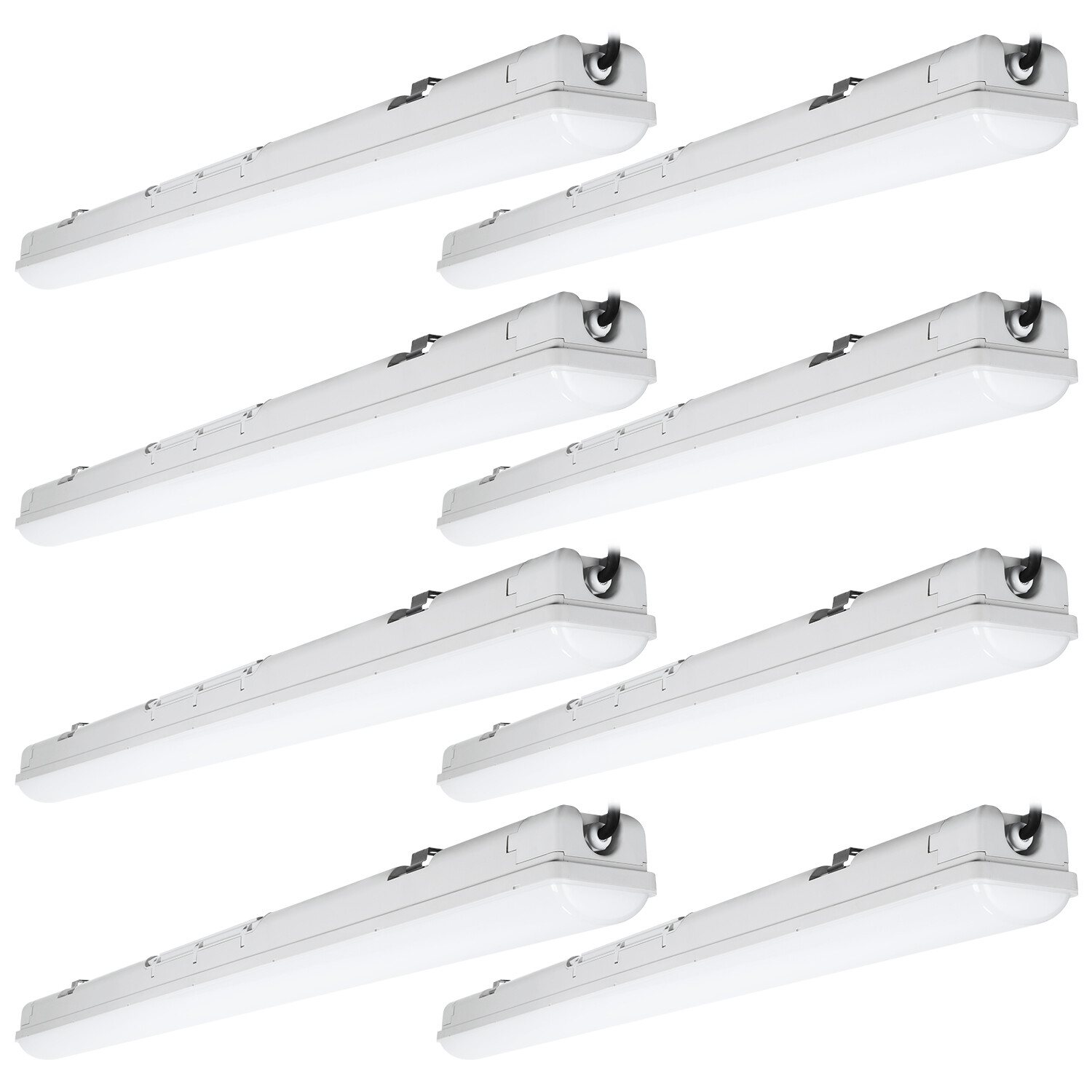 8-Pack 4ft LED Vapor Tight Light, UL Listed Vapor Proof Light, 5000K Daylight