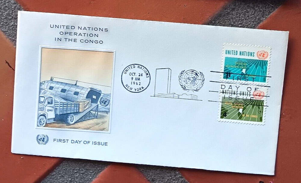 PEACEKEEPING FORCE IN THE CONGO 1962 OFFICIAL GENEVA CACHET FDC  UNADDR