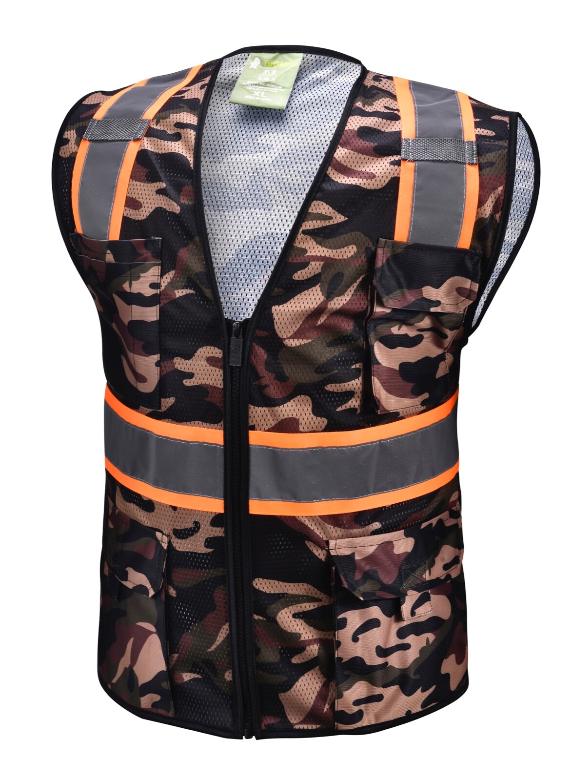 Camouflage Two Tones Safety Vest ,With Multi-Pocket Tool
