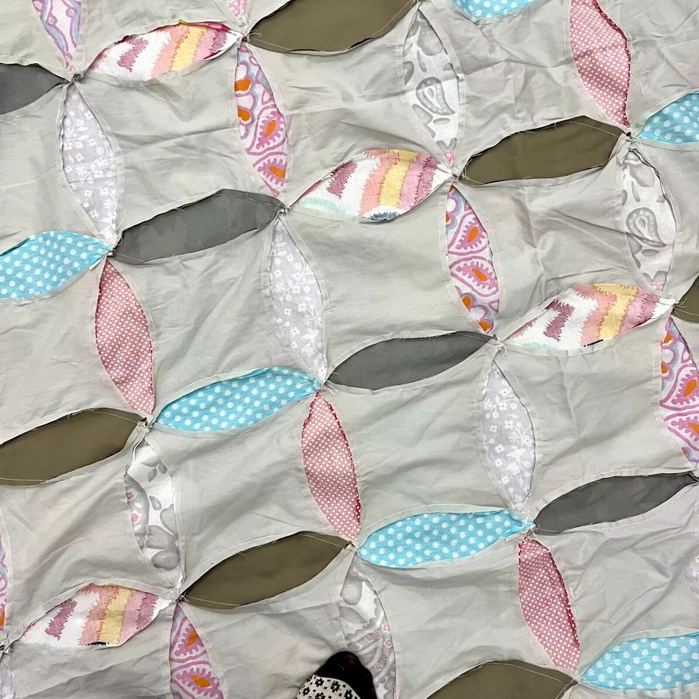Orange Peel Handmade Machine Pieced Cotton Queen Patchwork quilt top/topper