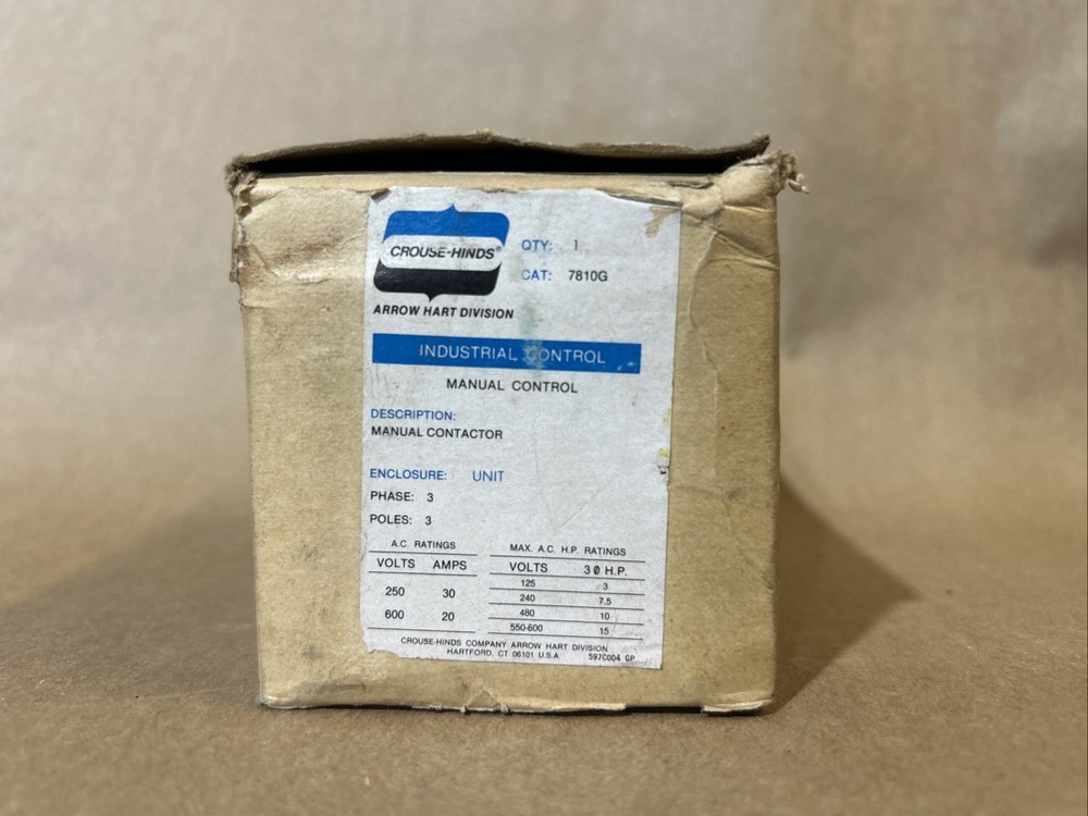 Crouse Hinds Manual Contactor 781G