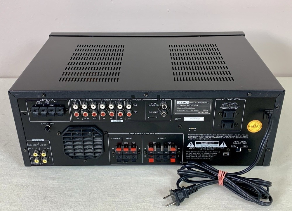 TEAC AG-V8520 Audio/video Surround Receiver bundle, Tested, Guaranteed.