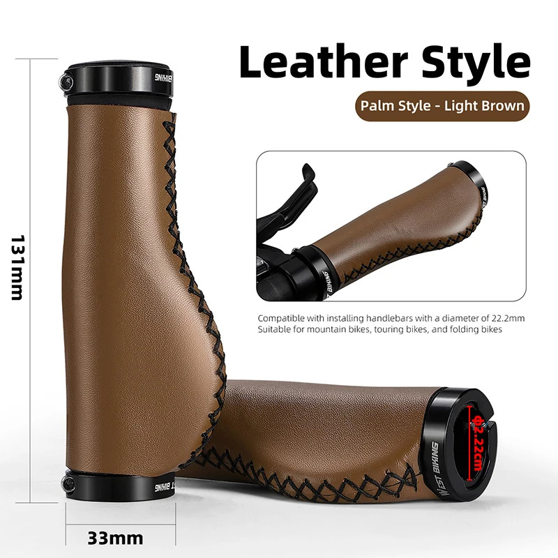 ycle Ergonomic Handle Bar Cover Dark Brown Microfiber Leather Han
