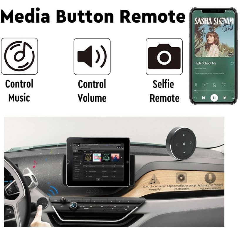 Wireless Bluetooth Media Button Remote Selfie Control Car Motorcycle Steering...