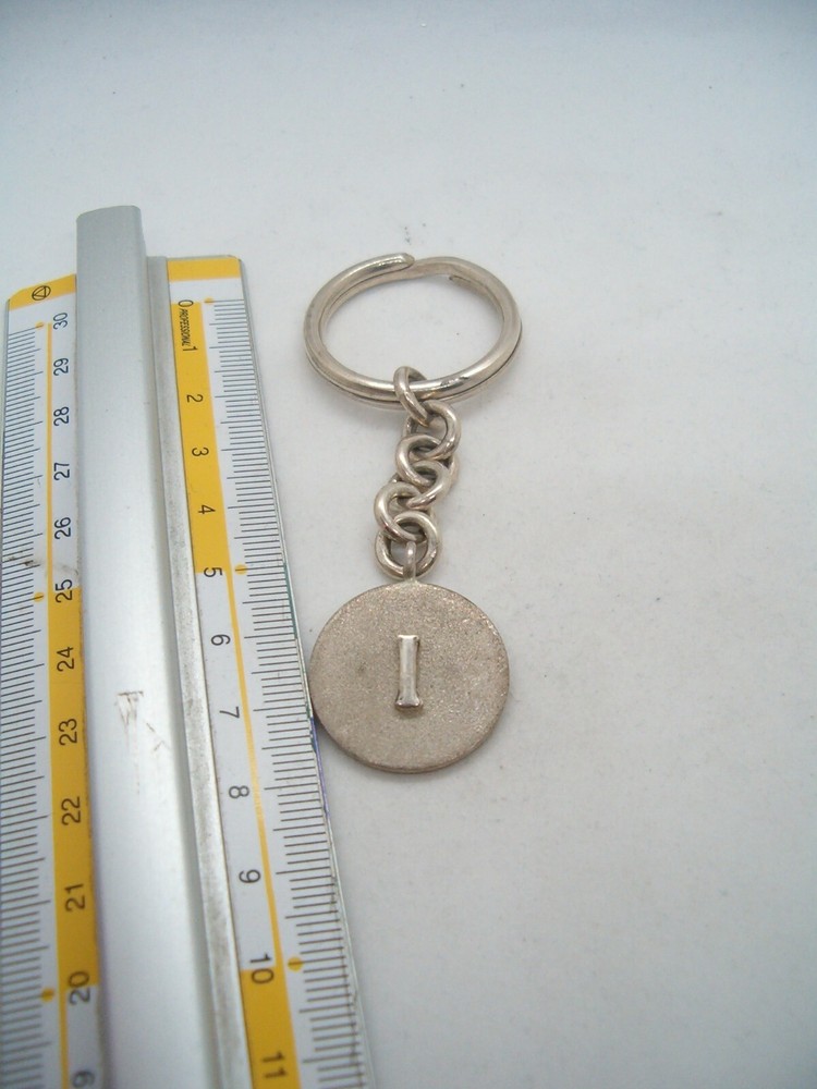 Keychain with letter - I - 925 Silver - initial - alphabet - breeze -