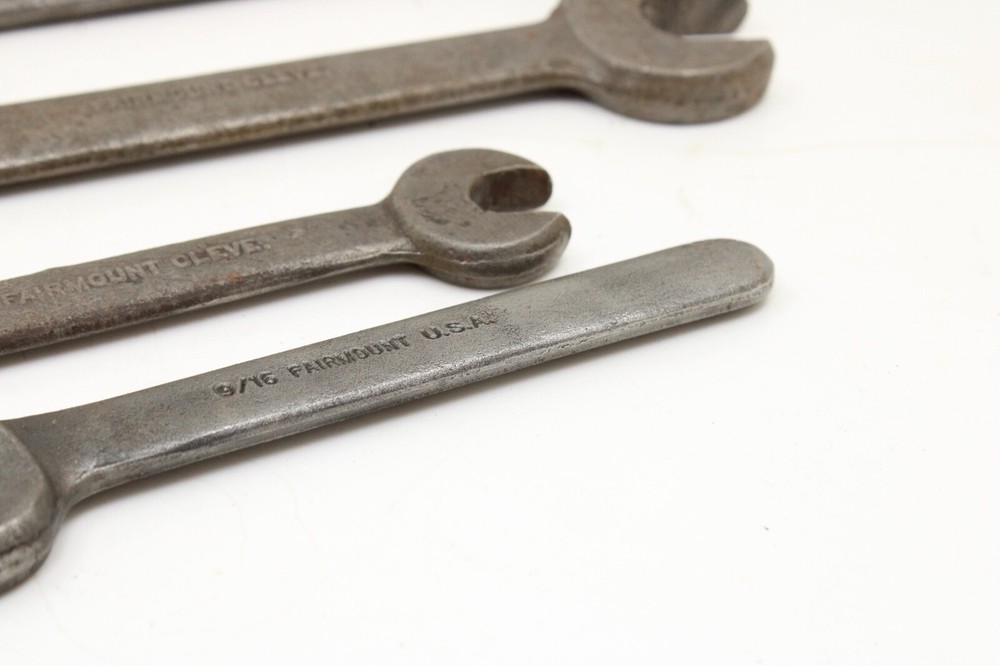 (4) Fairmount Collector Wrenches Assorted Size Double and Single Open End USA