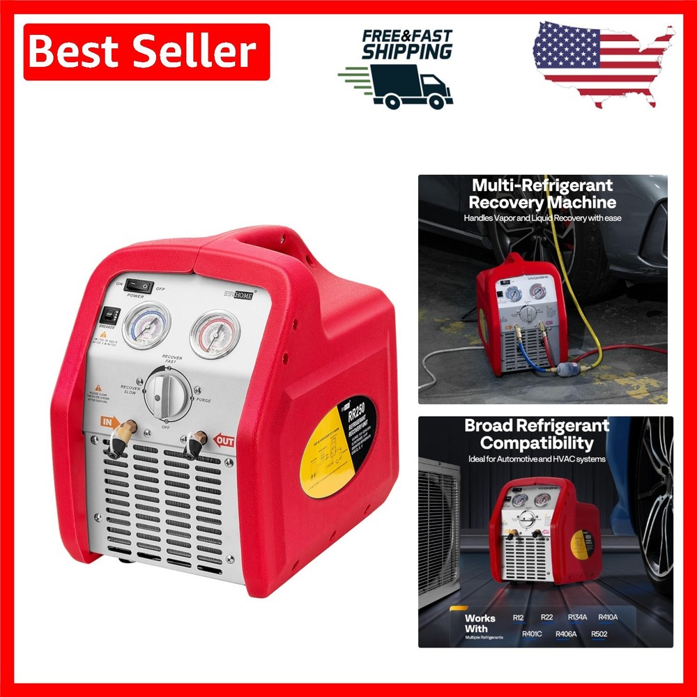 High-Performance Refrigerant Recovery Machine 110-120V - Versatile & Durable