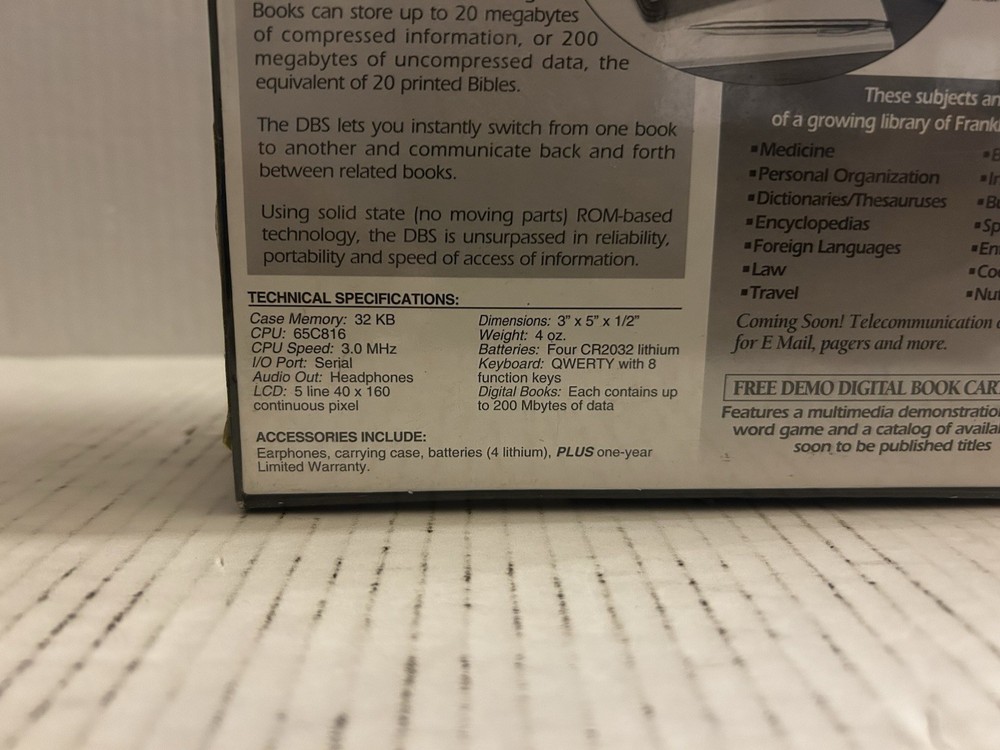 Franklin DIGITAL BOOK SYSTEM DBS-2 (1993)