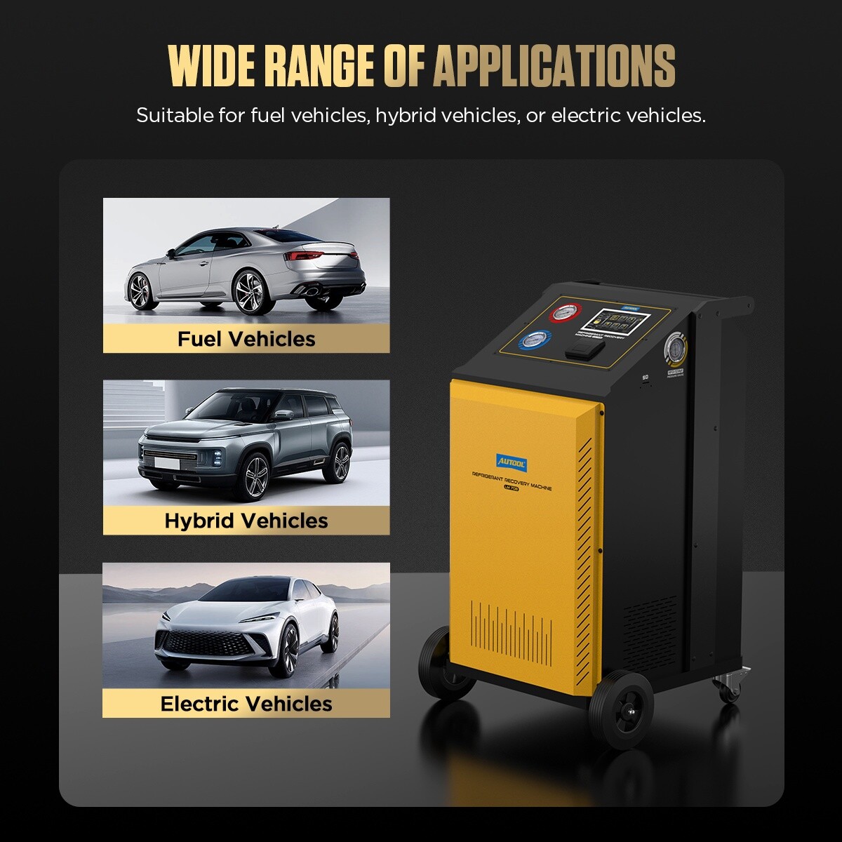 LM708 Fully Automatic Refrigerant Recovery Machine A/C Dual Tank Filling 3/8HP