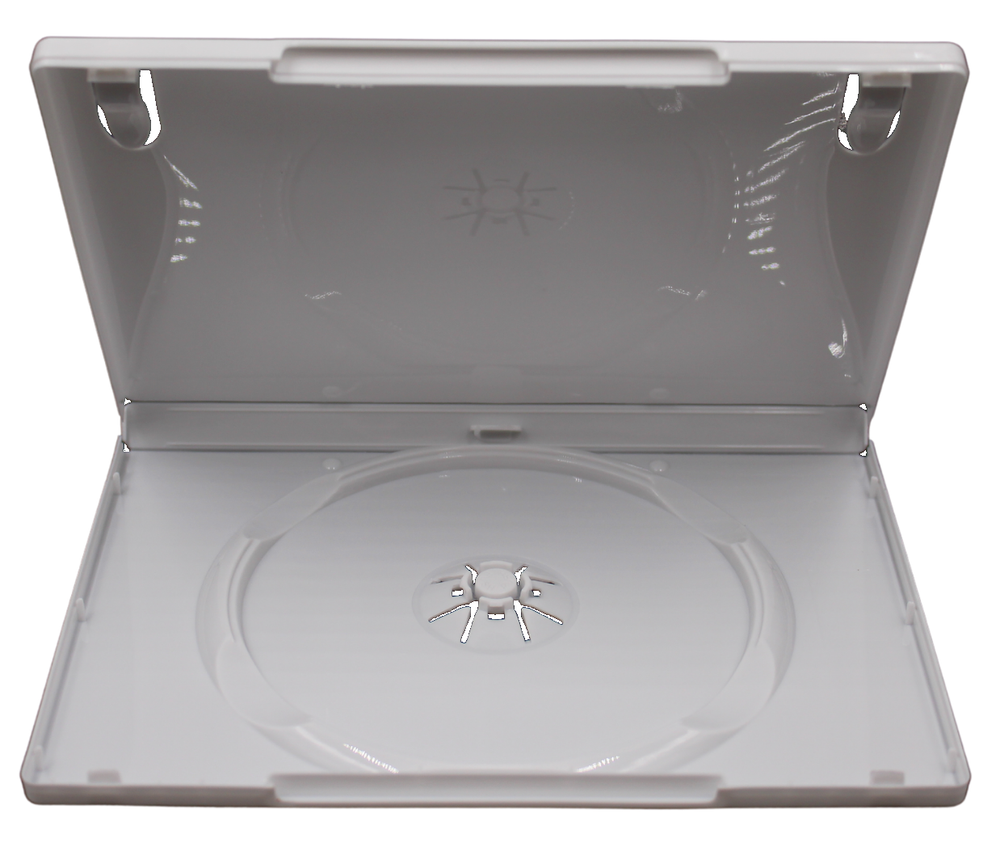 Premium Quality 14mm Single White Disc Standard CD DVD Blu-Ray Storage Box Case